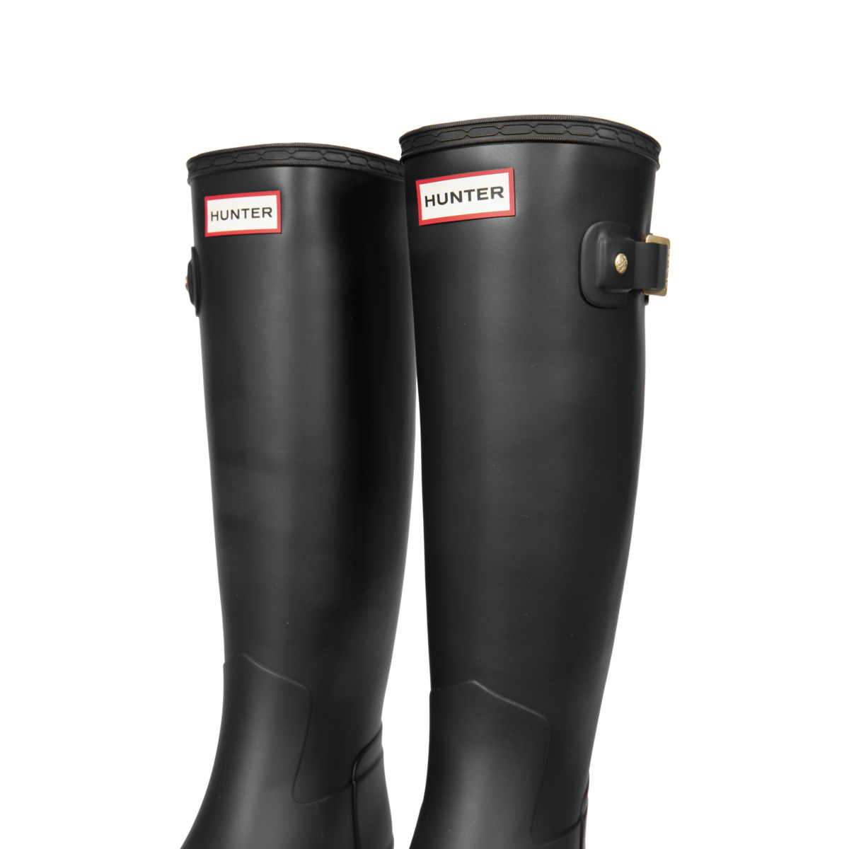 Hunter Womens Refined Gold Trim Tall Boot Gummistiefel schwarz