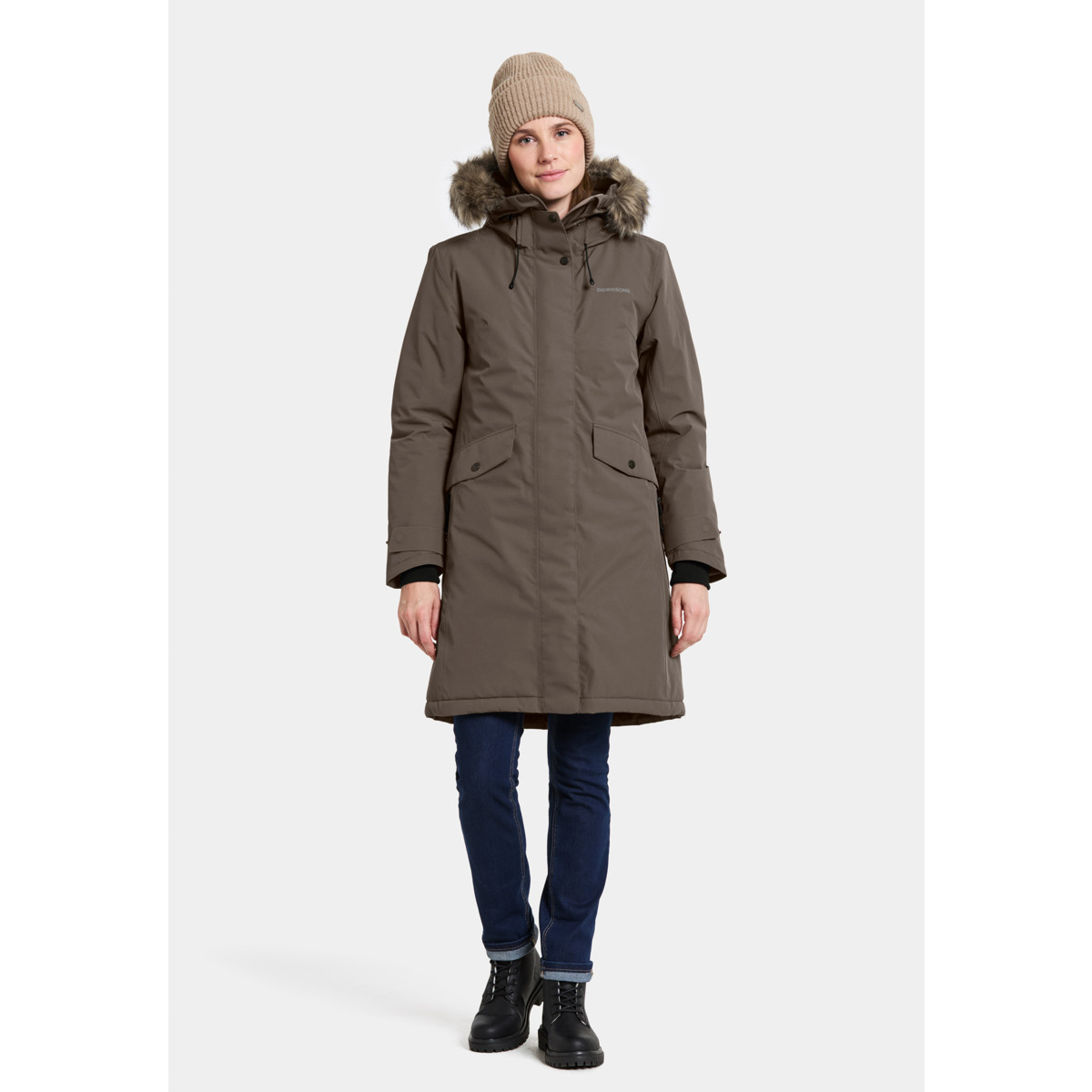Didriksons Erika WNS Parka 3 Parka dunkelbraun