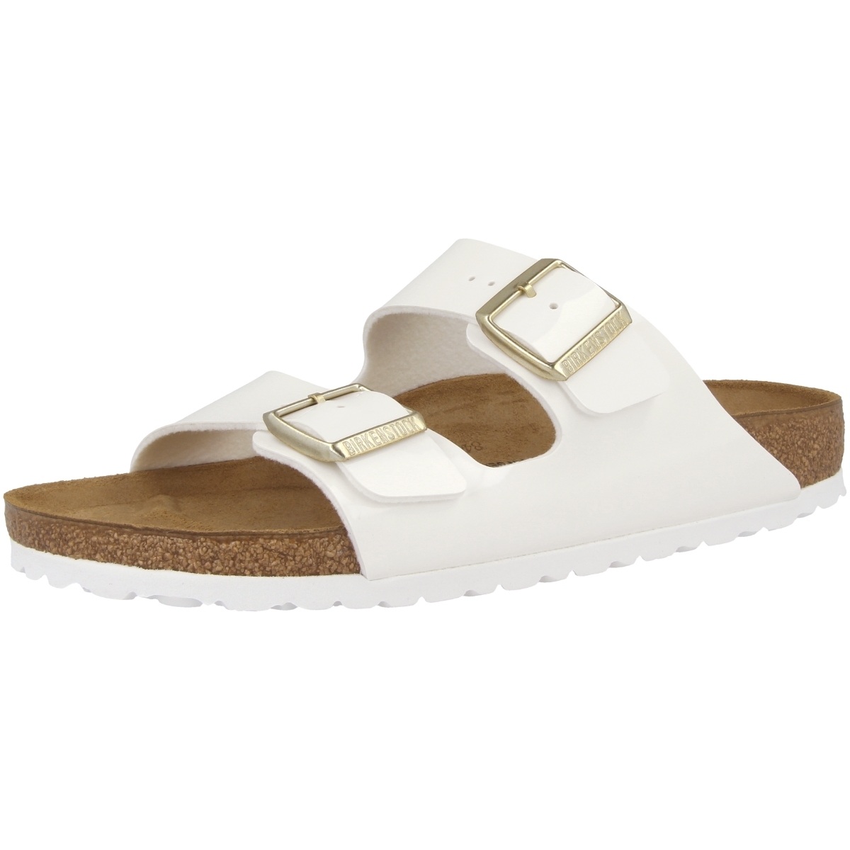 Birkenstock Arizona Birko-Flor Lack Sandale schmal weiss