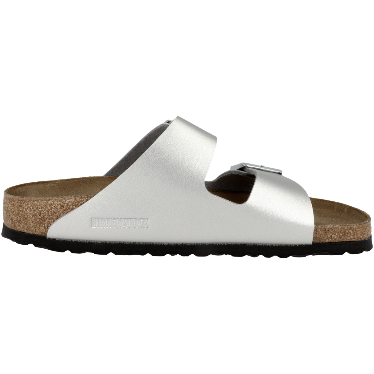 Birkenstock Arizona Birko-Flor Sandale schmal silber