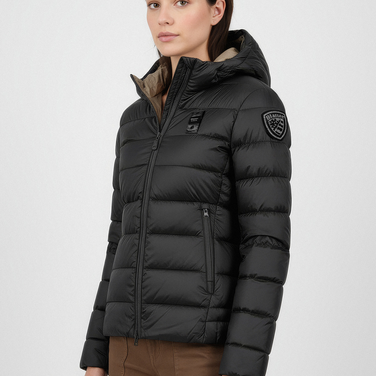 Blauer Charme Daunenjacke schwarz