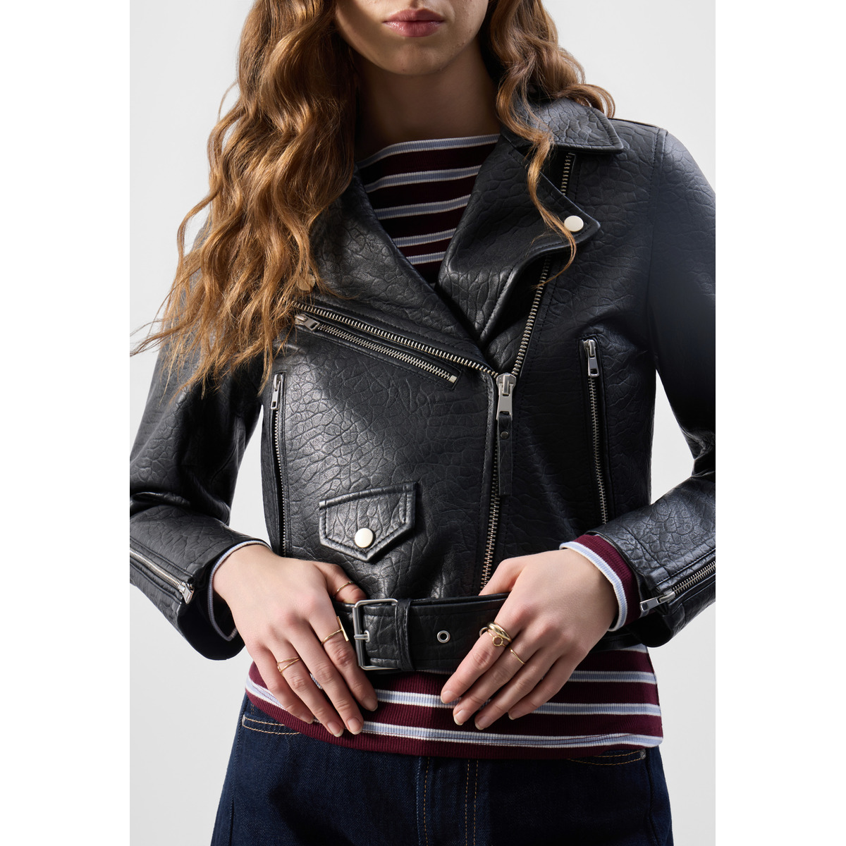 Bolongaro Trevor Sarah Biker Lederjacke schwarz