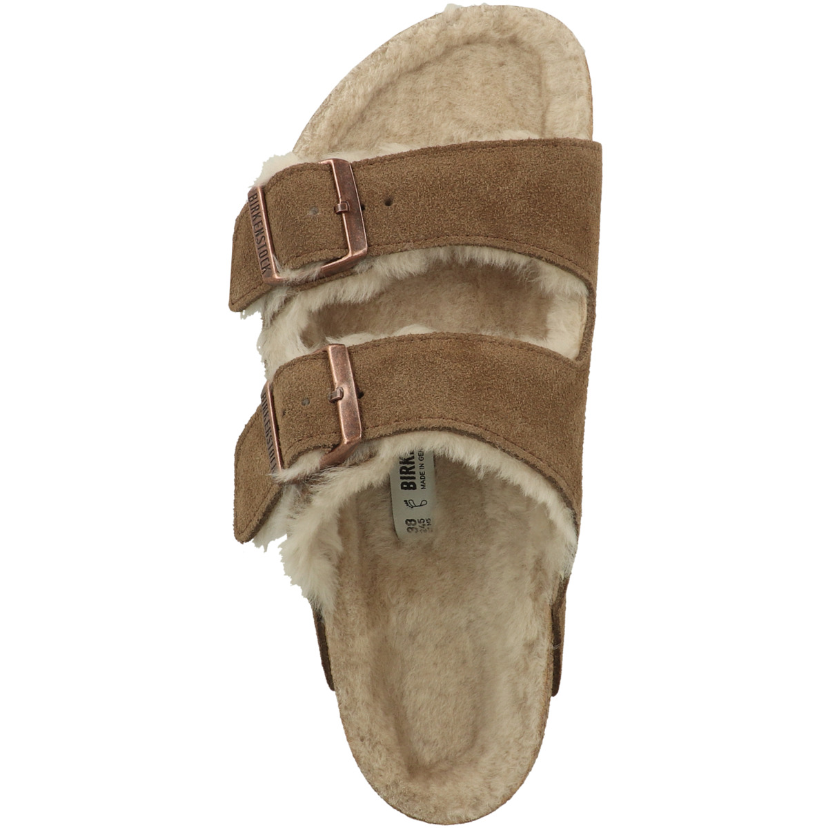 Birkenstock Arizona Veloursleder Lammfell Sandale normal braun