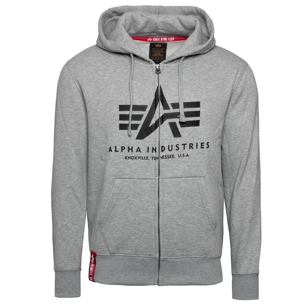 Alpha Industries Basic Zip Hoodie Sweatjacke grau