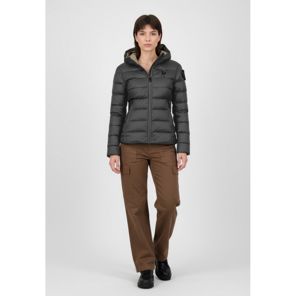 Blauer Charme Daunenjacke dunkelgrau