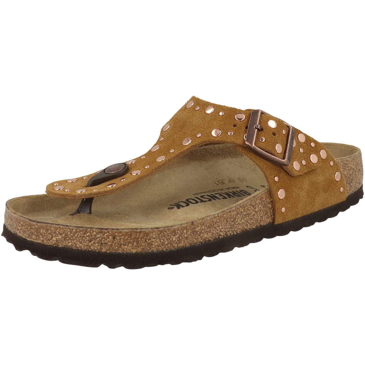 Birkenstock Gizeh Rivet Veloursleder Zehensandale normal braun