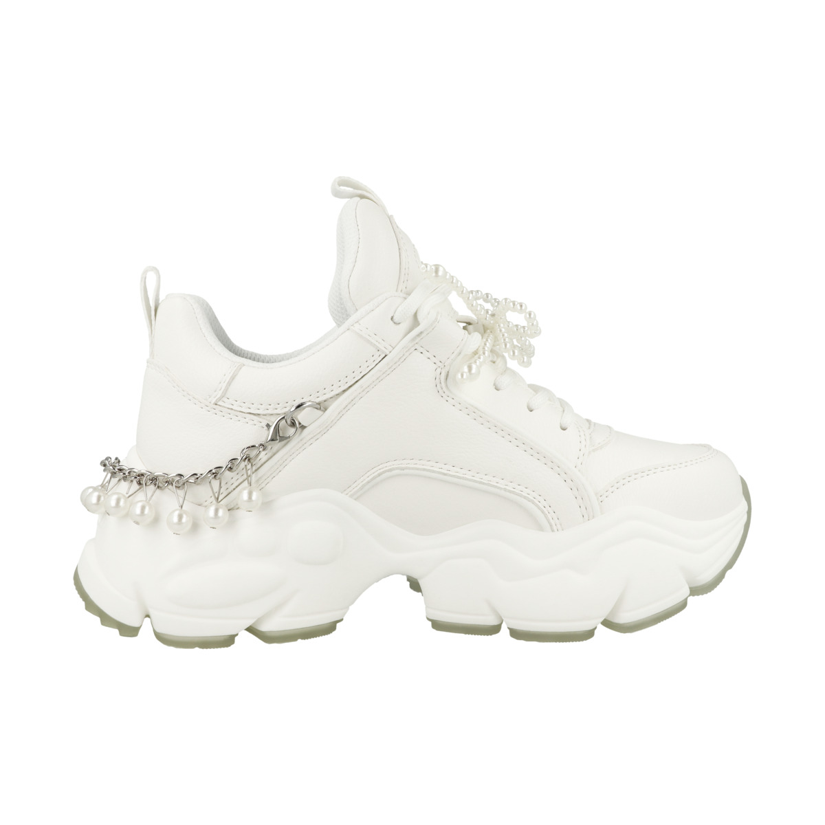 Buffalo Binary Chain Pearl Sneaker low weiss