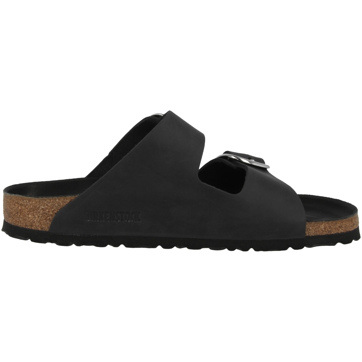 Birkenstock Arizona Big Buckle Geöltes Nubukleder Sandale schmal schwarz