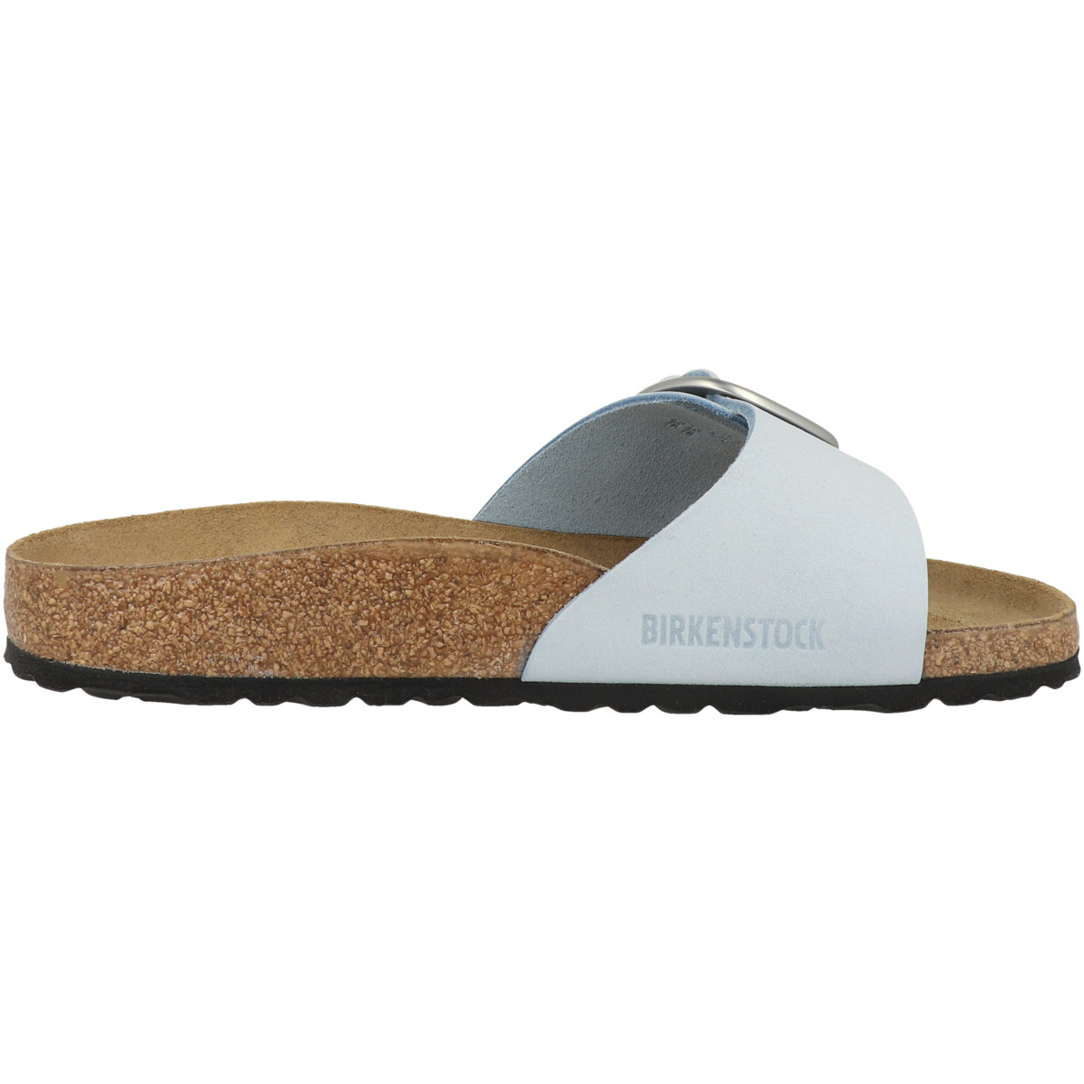 Birkenstock Madrid Big Buckle Nubukleder Sandale schmal hellblau
