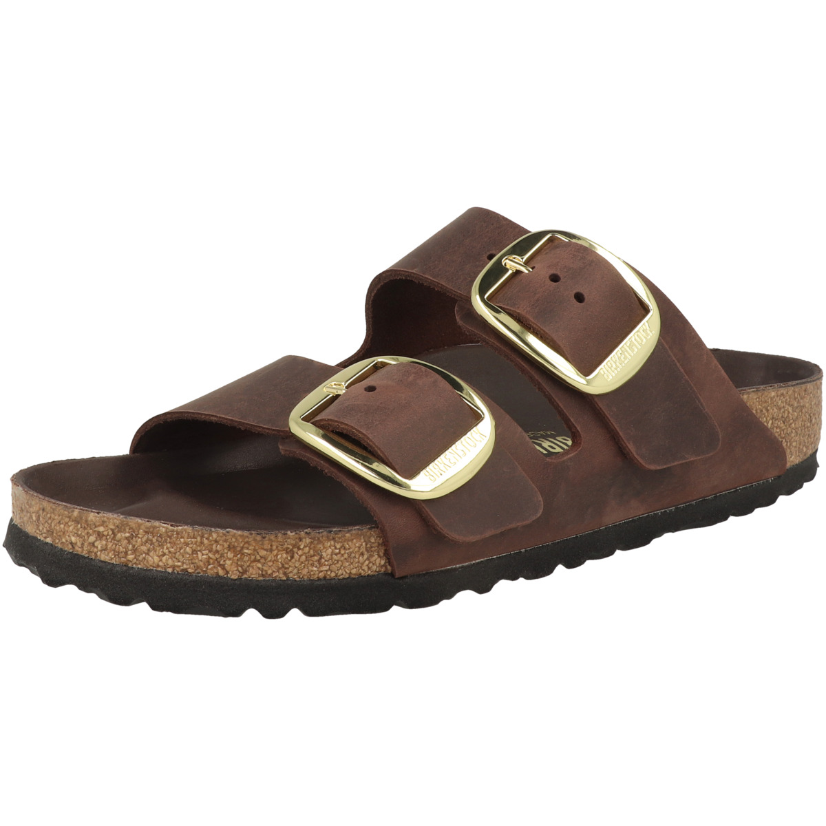 Birkenstock Arizona Big Buckle Geöltes Nubukleder Sandale schmal dunkelbraun