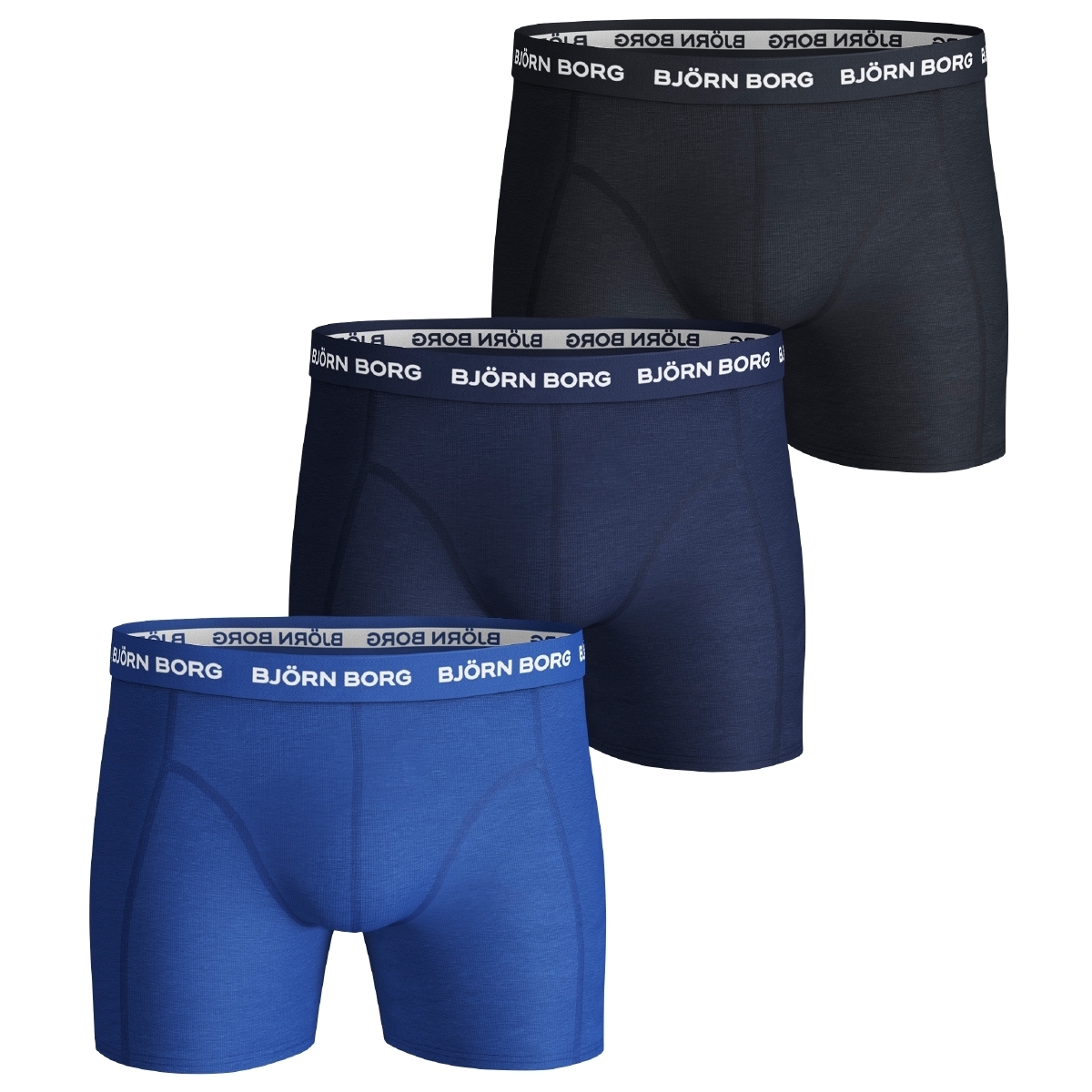 Björn Borg Solid Essential 3er Pack Boxershorts blau