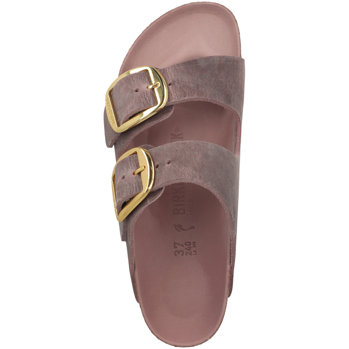 Birkenstock Arizona Big Buckle geöltes Nubukleder Sandale schmal lila