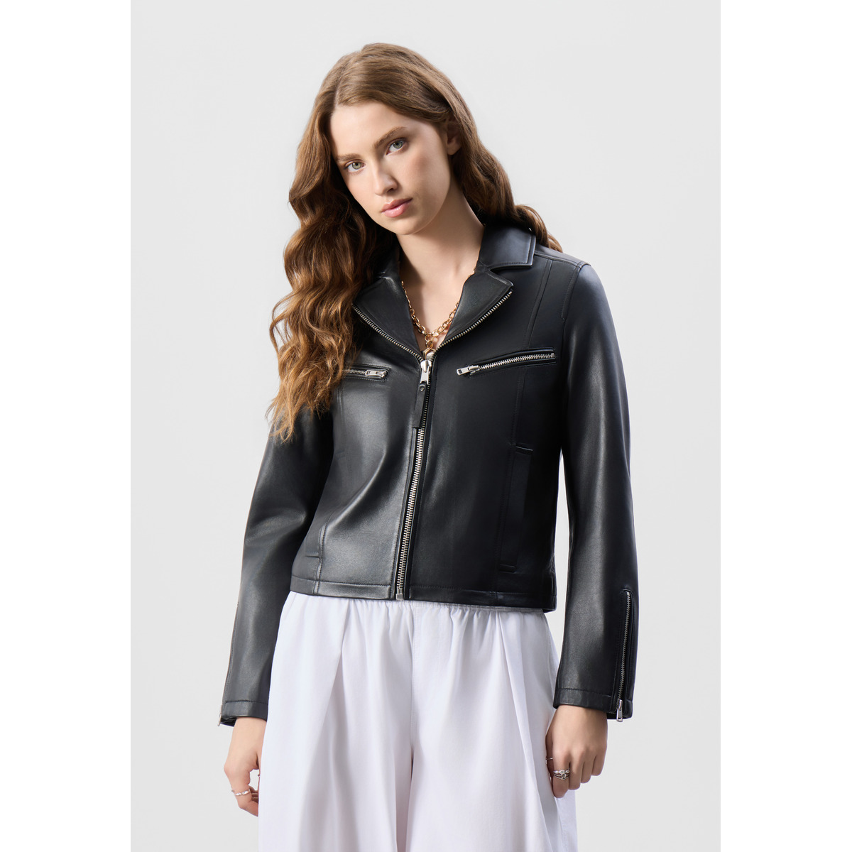 Bolongaro Trevor Helena Biker Lederjacke schwarz