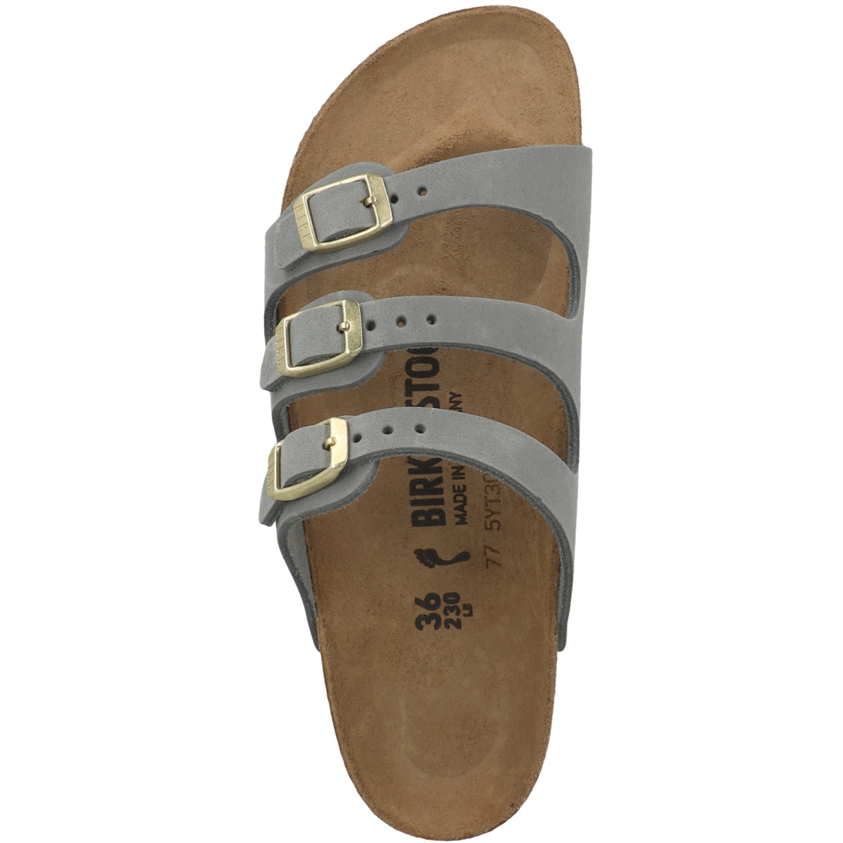 Birkenstock Florida SFB geöltes Nubukleder Sandale schmal grau
