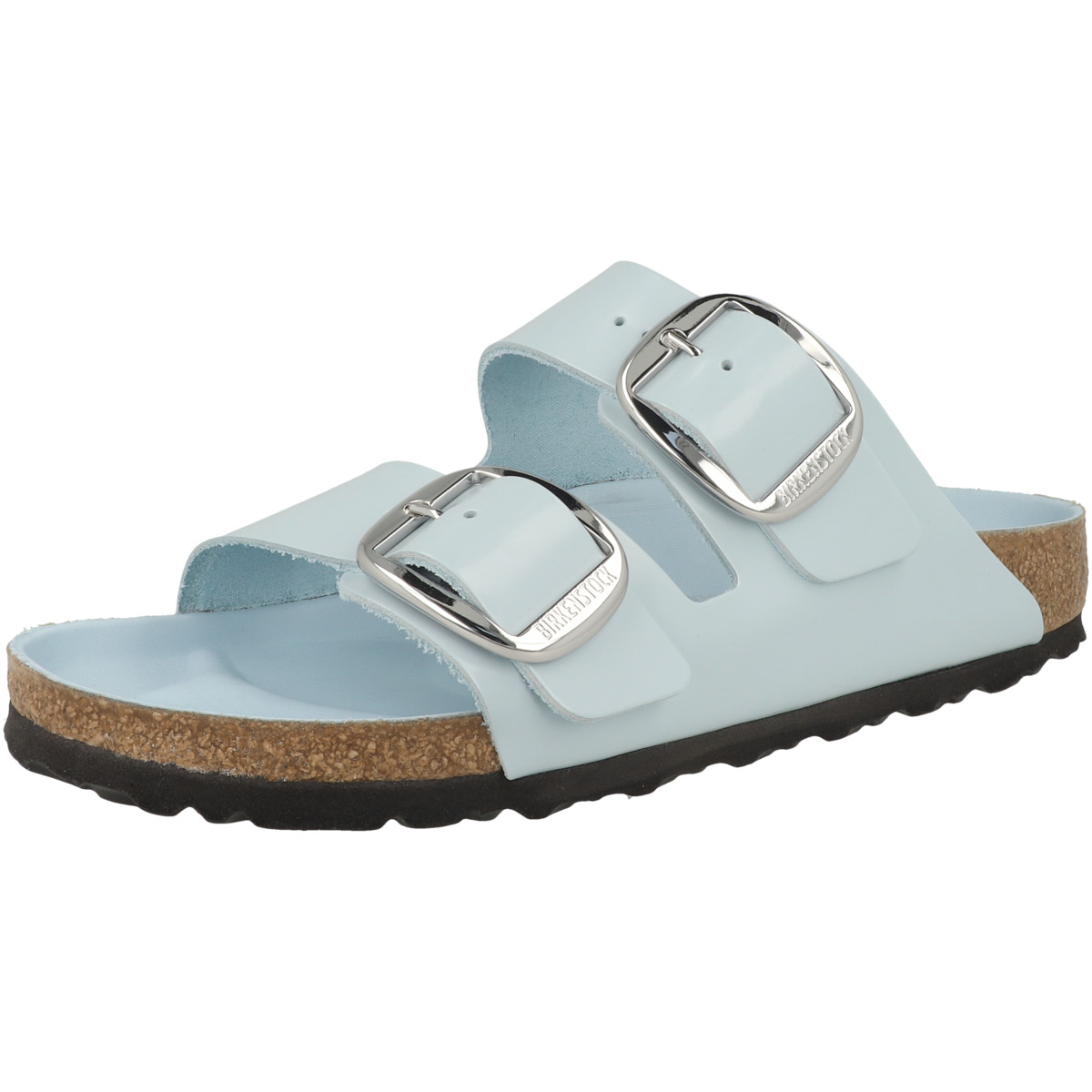 Birkenstock Arizona Big Buckle Naturleder Lack Sandale schmal hellblau