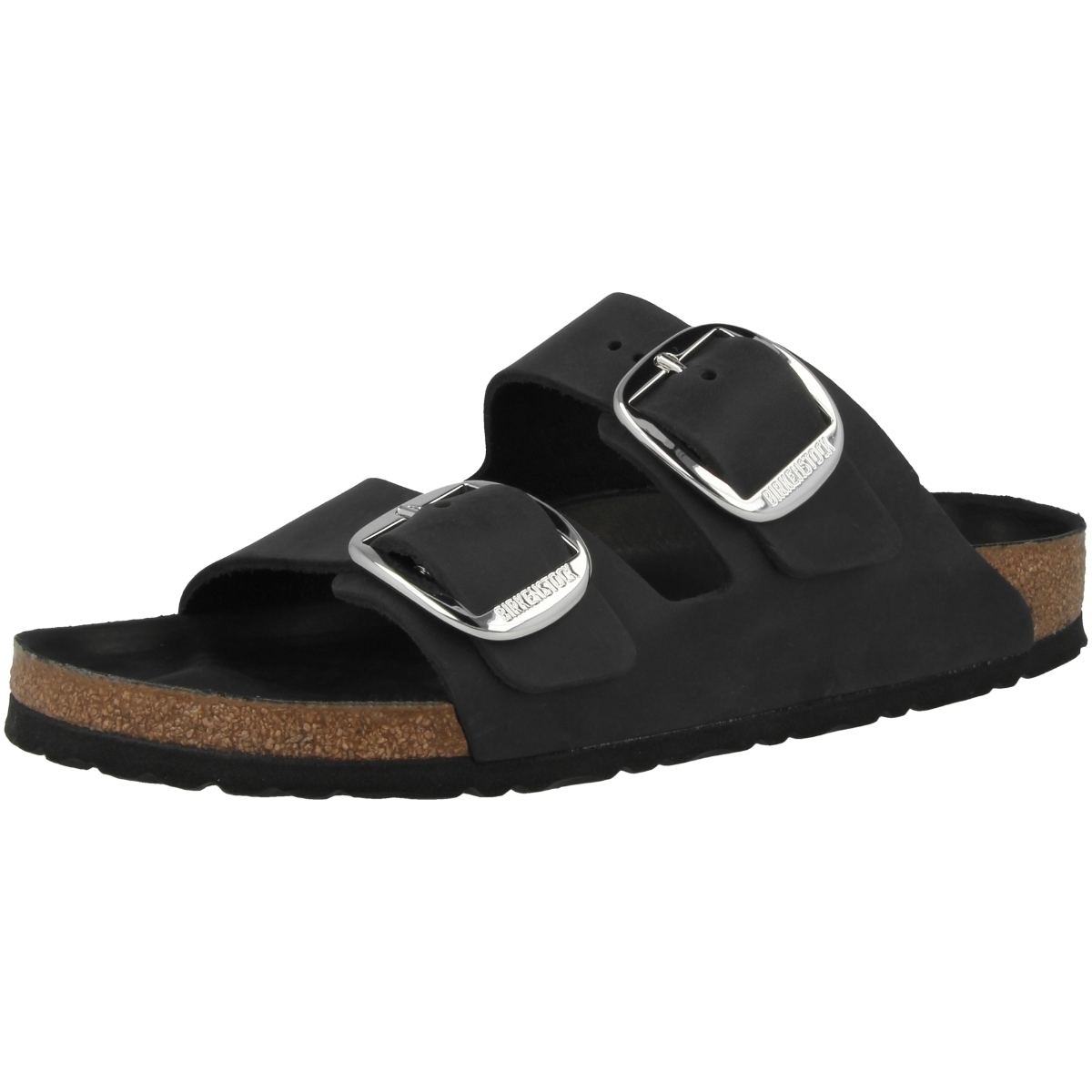 Birkenstock Arizona Big Buckle Geöltes Nubukleder Sandale schmal schwarz