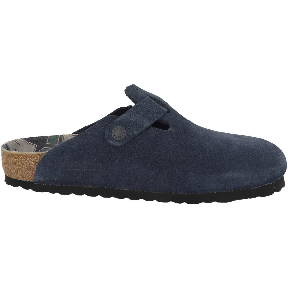 Birkenstock Boston Veloursleder Clogs normal dunkelblau