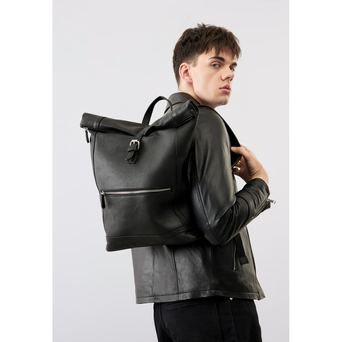 Bolongaro Trevor Acton Backpack Lederrucksack schwarz