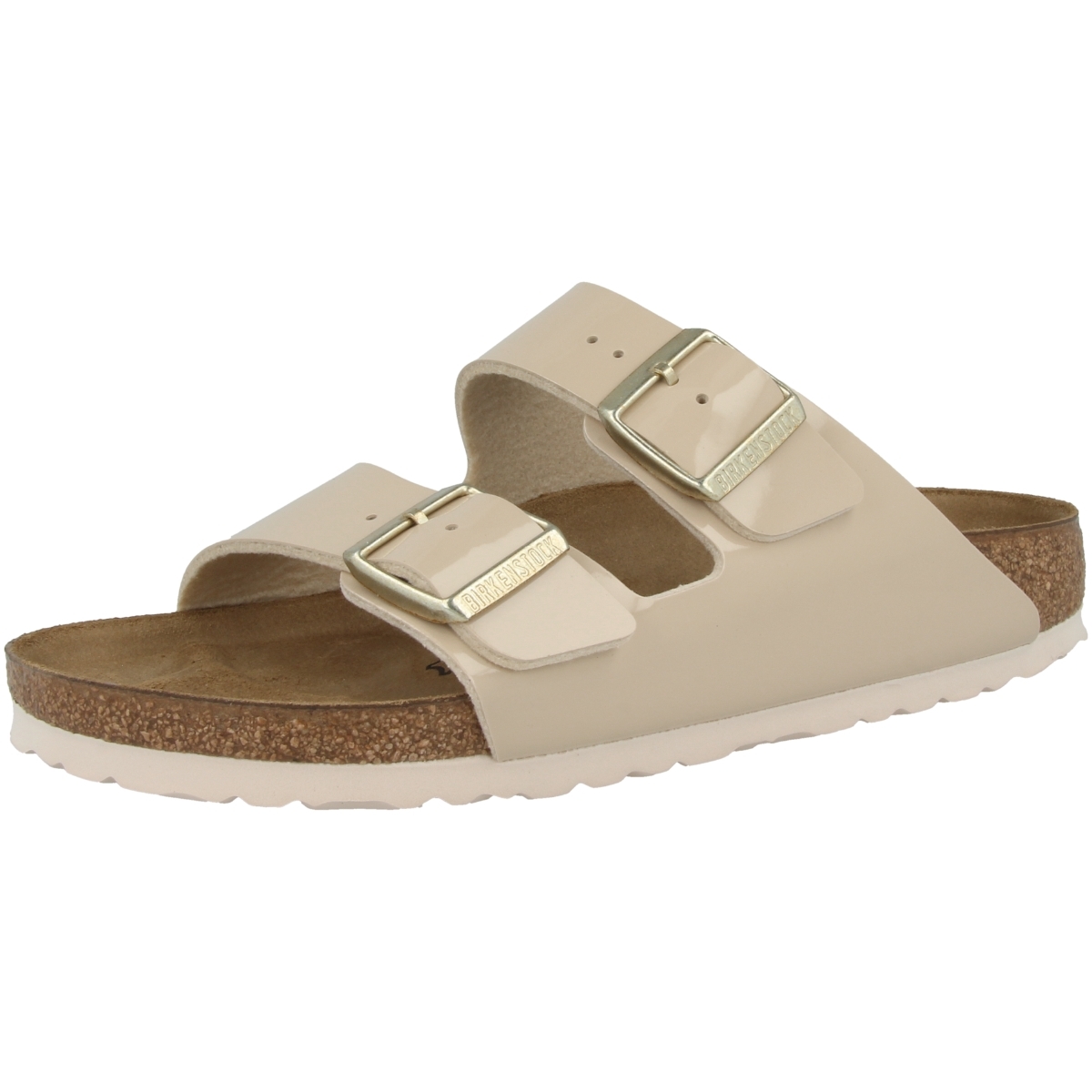 Birkenstock Arizona Birko-Flor Lack Sandale schmal beige