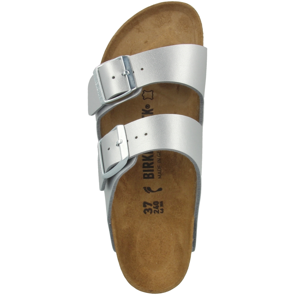 Birkenstock Arizona Birko-Flor Sandale normal silber