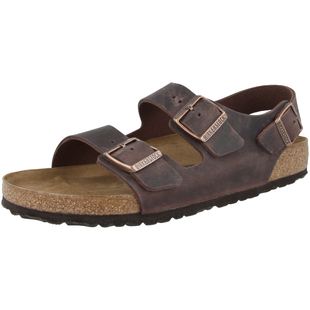 Birkenstock Milano Geöltes Nubukleder Sandale normal braun