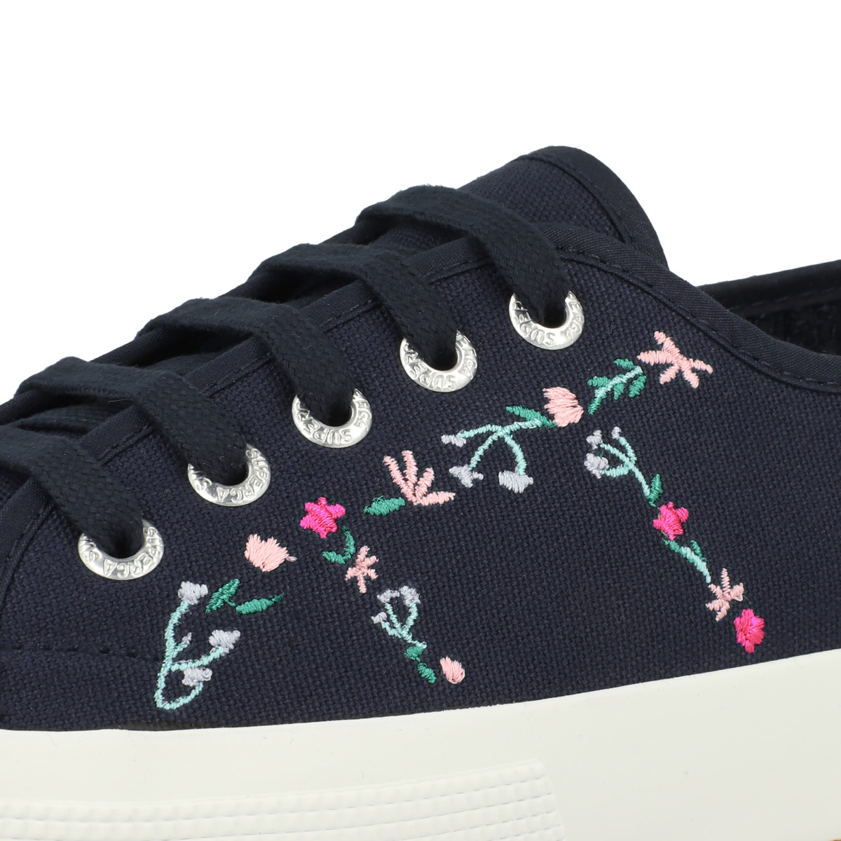 Superga 2750 Little Flower Embroidery Women Sneaker blau