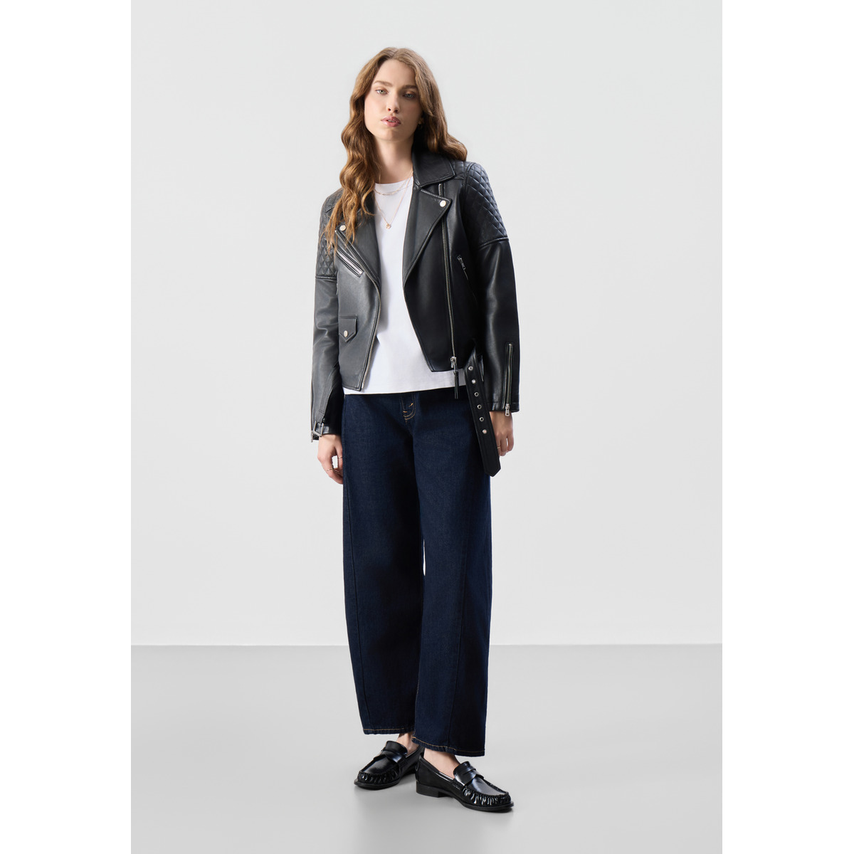Bolongaro Trevor Amora Biker Lederjacke schwarz