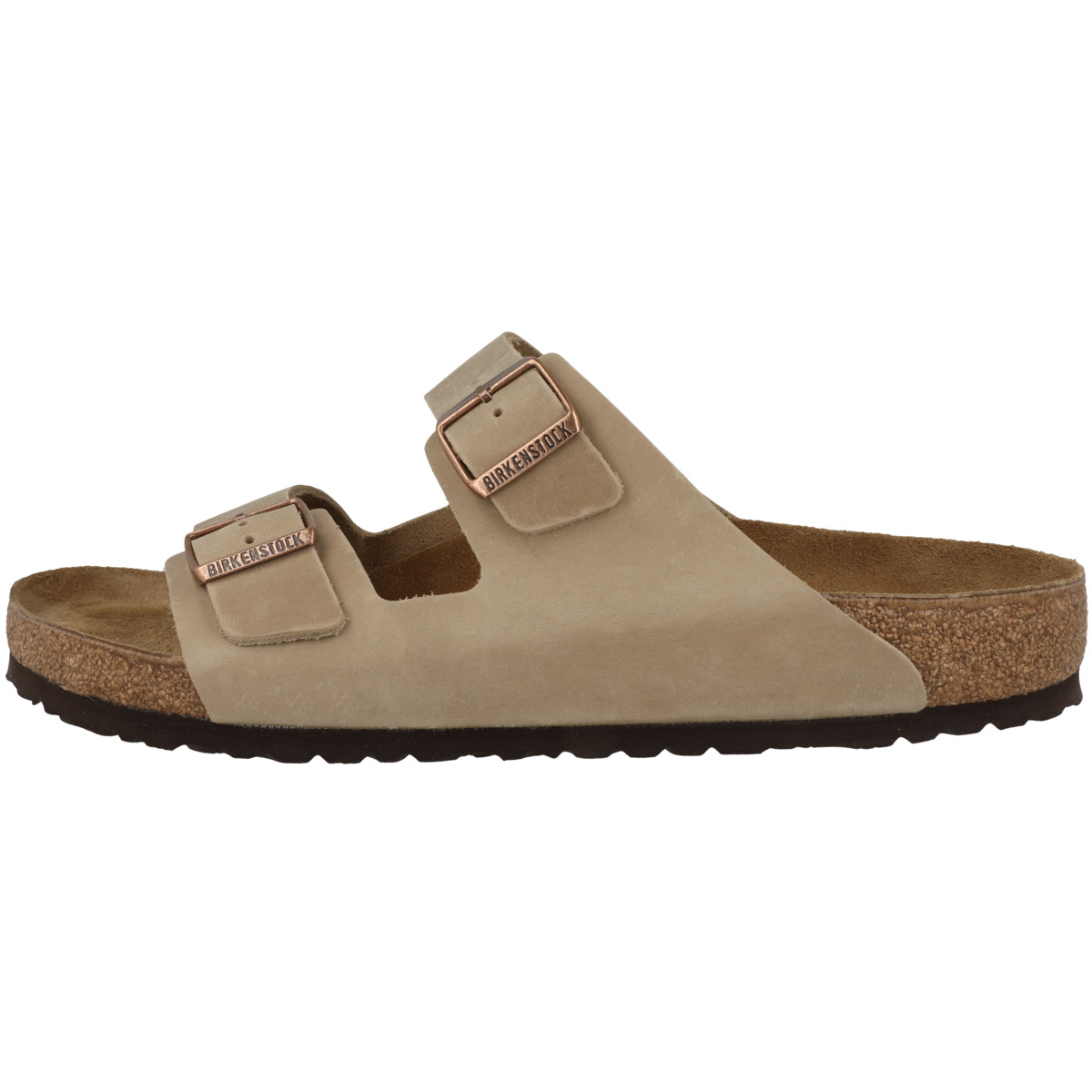 Birkenstock Arizona geöltes Nubukleder Sandale normal hellbraun