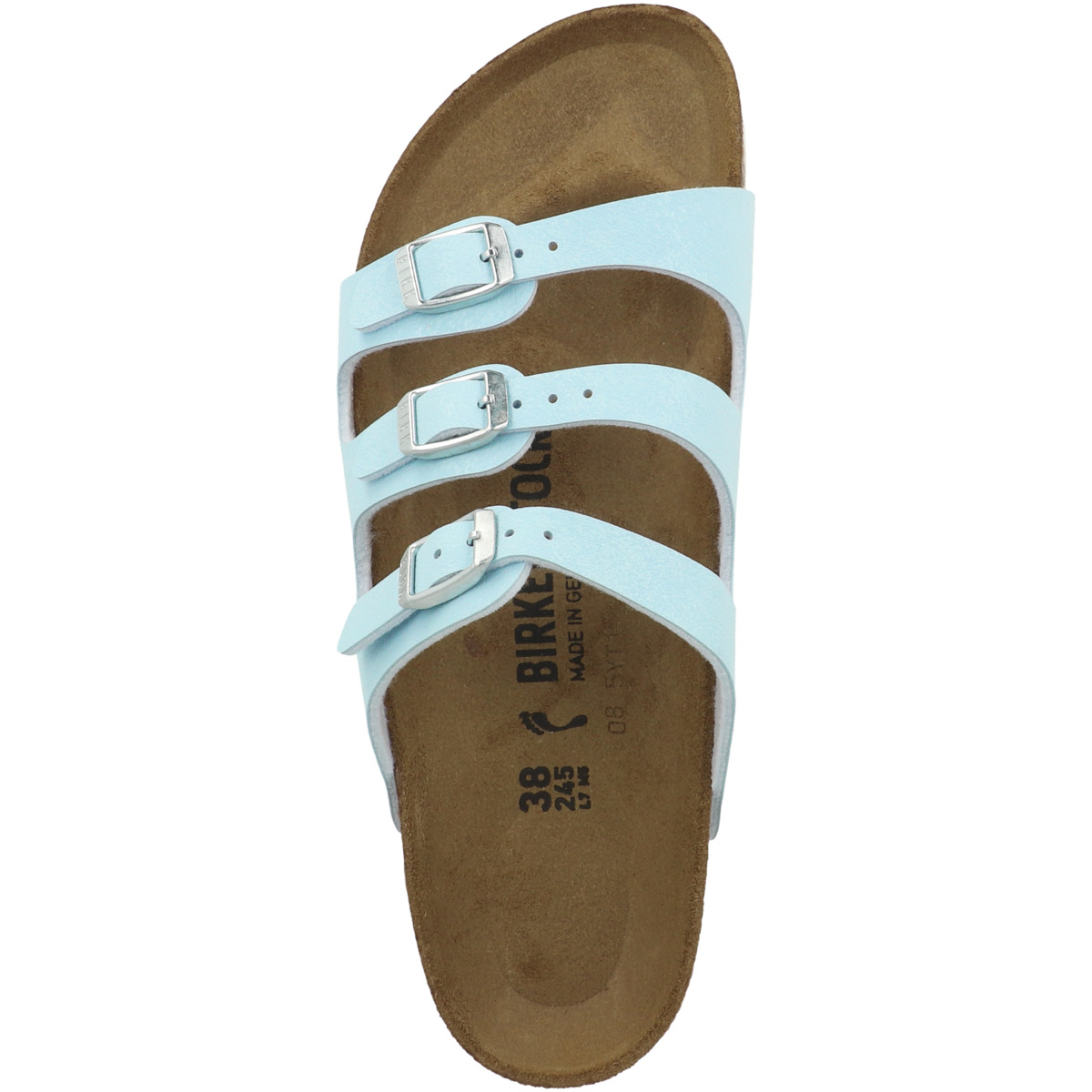 Birkenstock Florida Birko-Flor Nubuk Sandale schmal blau