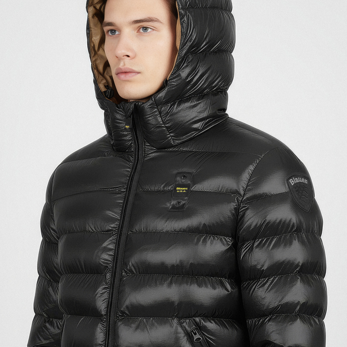 Blauer Adams Steppjacke schwarz