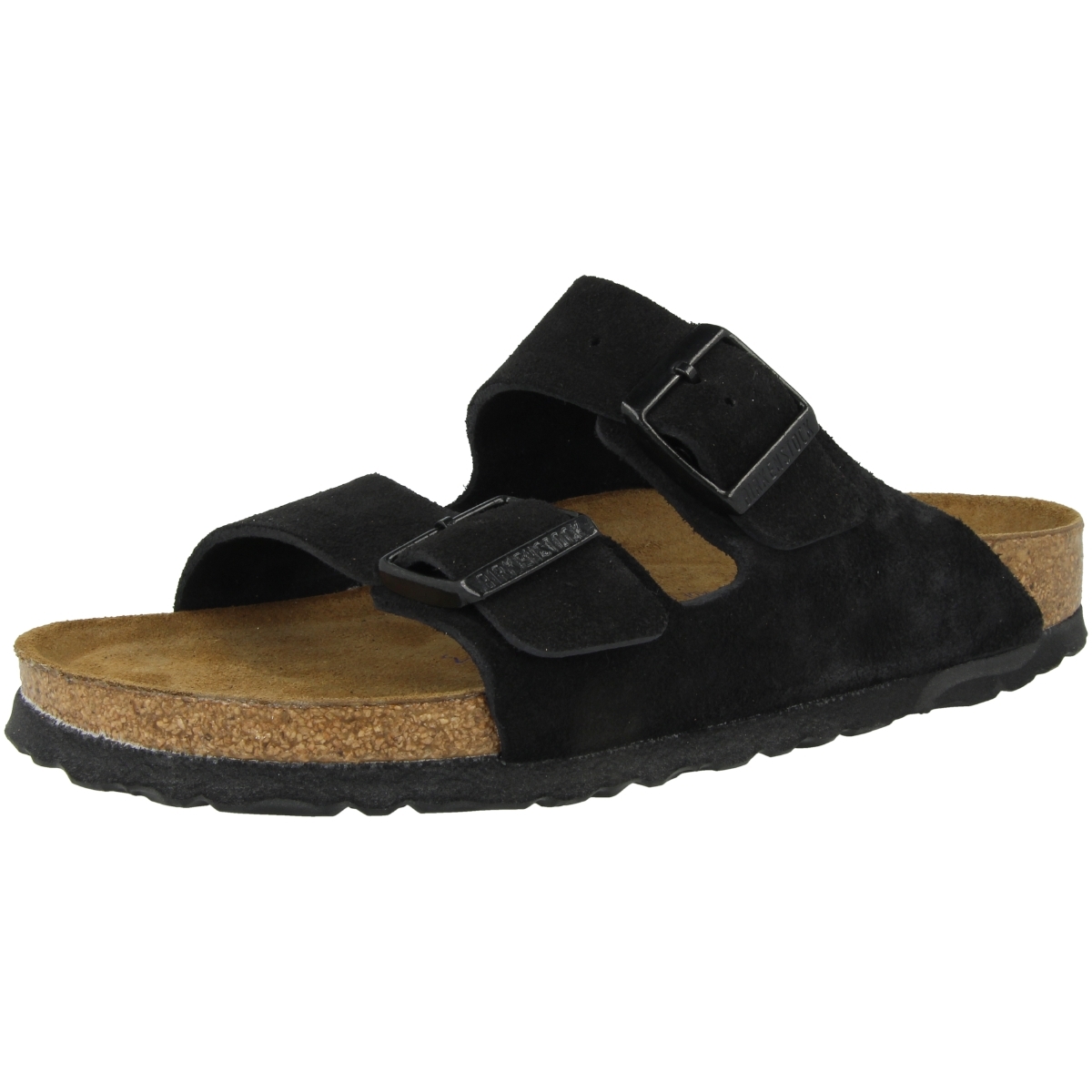 Birkenstock Arizona SFB Veloursleder Sandale Weichbettung normal schwarz