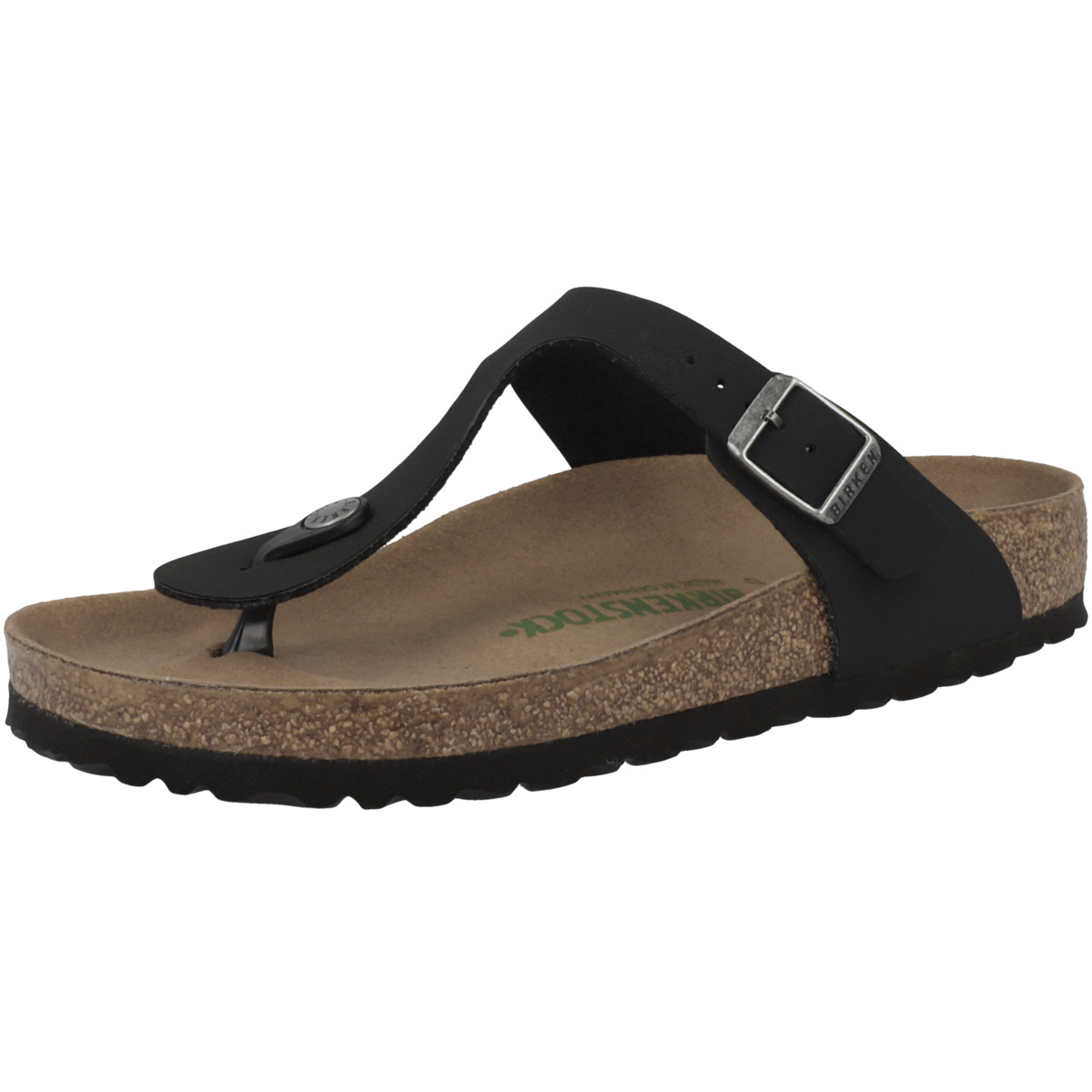 Birkenstock Gizeh Birko-Flor Nubuk Zehensandale normal schwarz