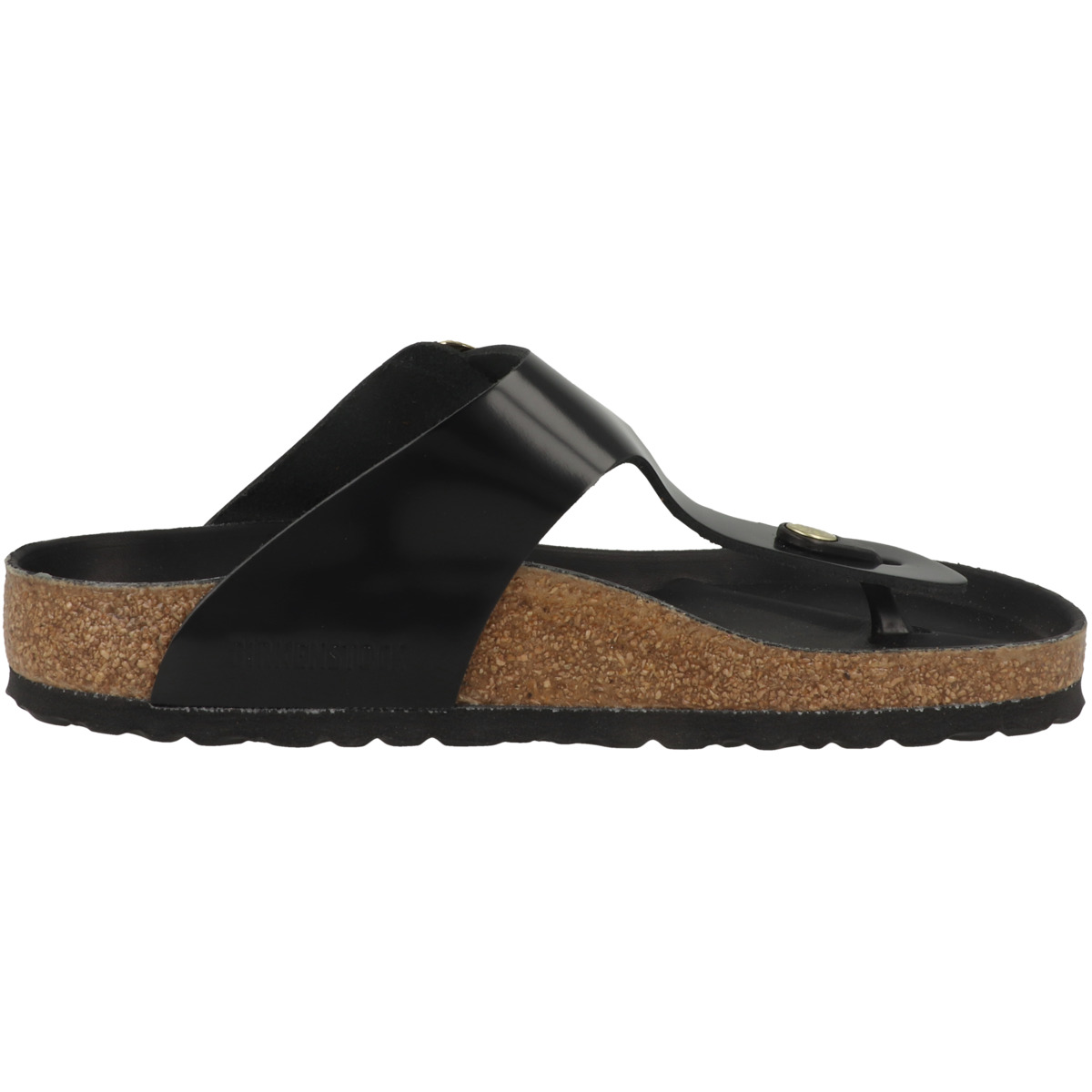 Birkenstock Gizeh Naturleder Lack Zehensandale normal schwarz