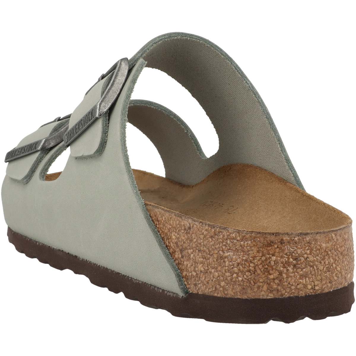 Birkenstock Arizona geöltes Nubukleder Sandale schmal gruen