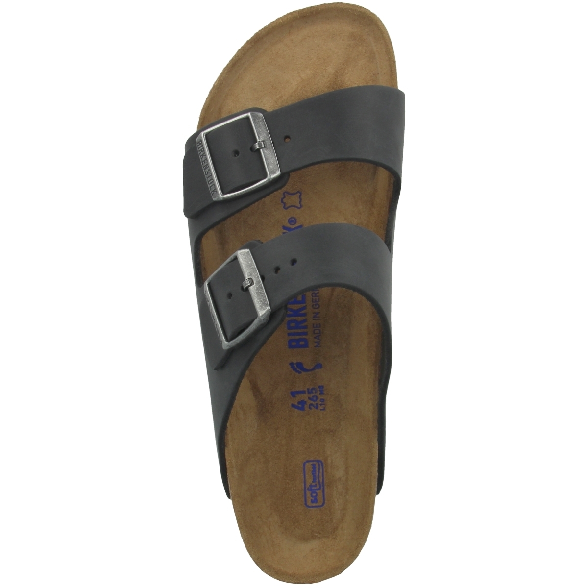 Birkenstock Arizona SFB geöltes Nubukleder Sandale Weichbettung schmal schwarz