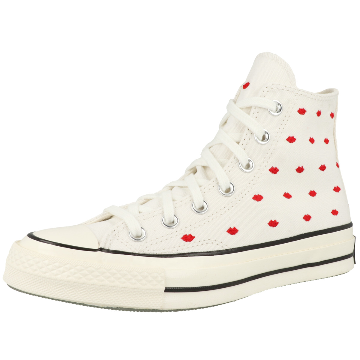 Converse Chuck 70 High Embroidered Lips Sneaker beige