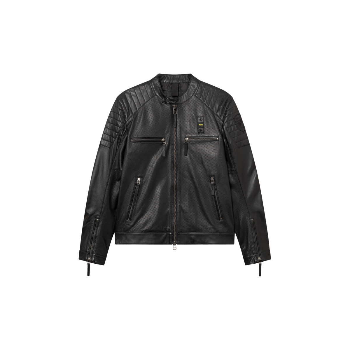 Blauer Crossland Lederjacke schwarz