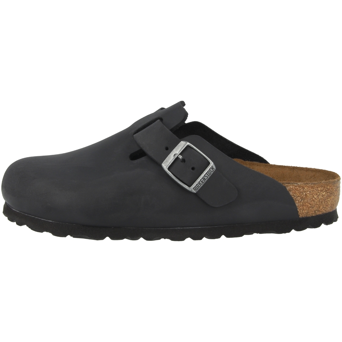 Birkenstock Boston Geöltes Nubukleder Clogs schmal schwarz