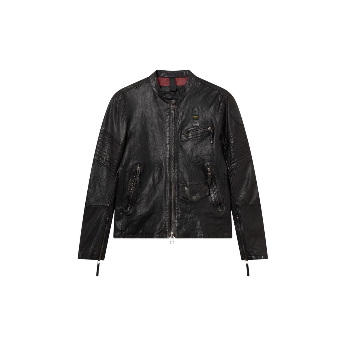 Blauer Elmer Lederjacke schwarz