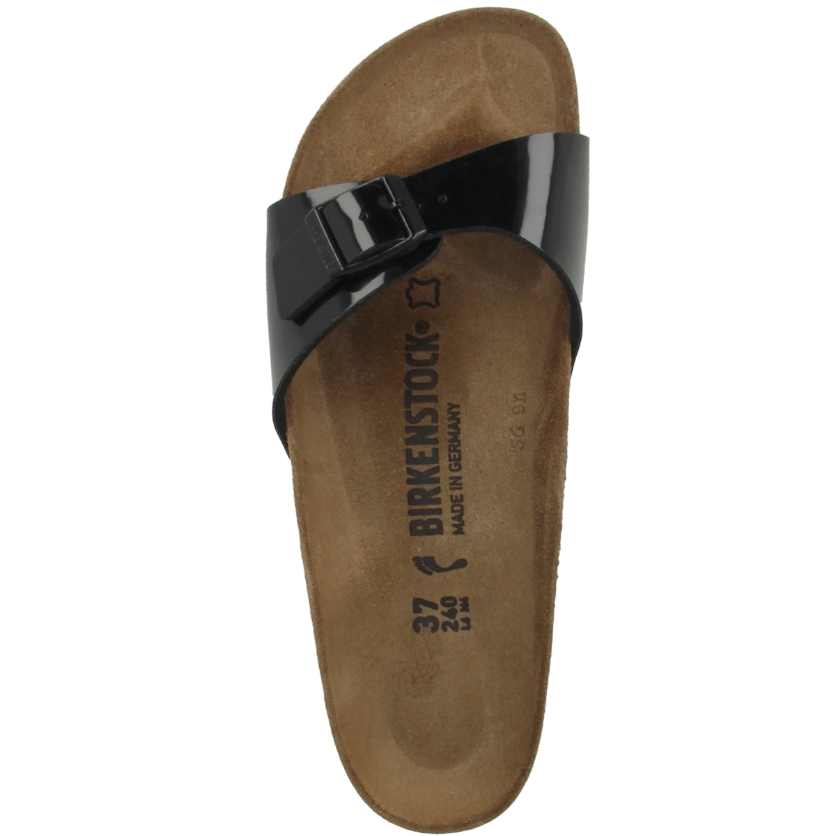Birkenstock Madrid Birko-Flor Lack Sandale schmal schwarz