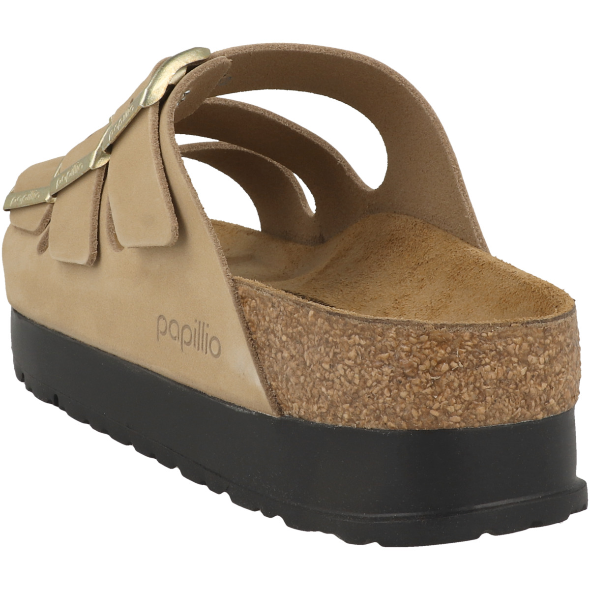 Birkenstock Papillio Florida III Flex Platform Nubukleder Sandale schmal beige
