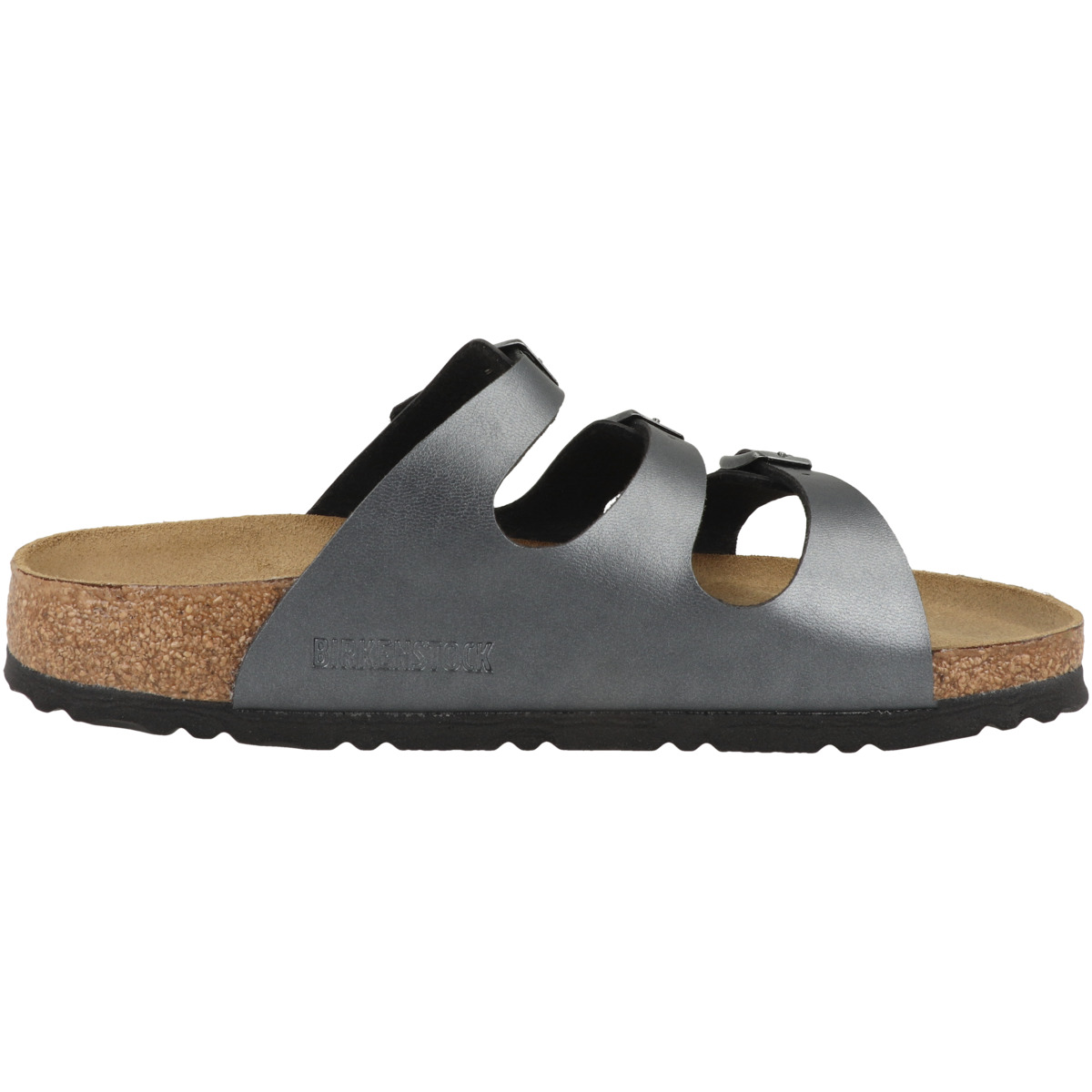 Birkenstock Florida Birko-Flor Metallic Sandale schmal schwarz