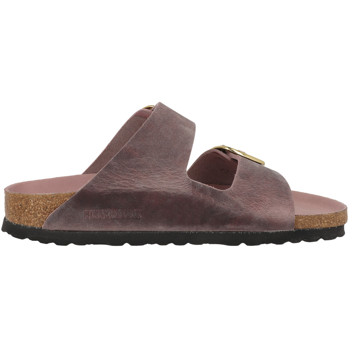 Birkenstock Arizona Big Buckle geöltes Nubukleder Sandale schmal lila