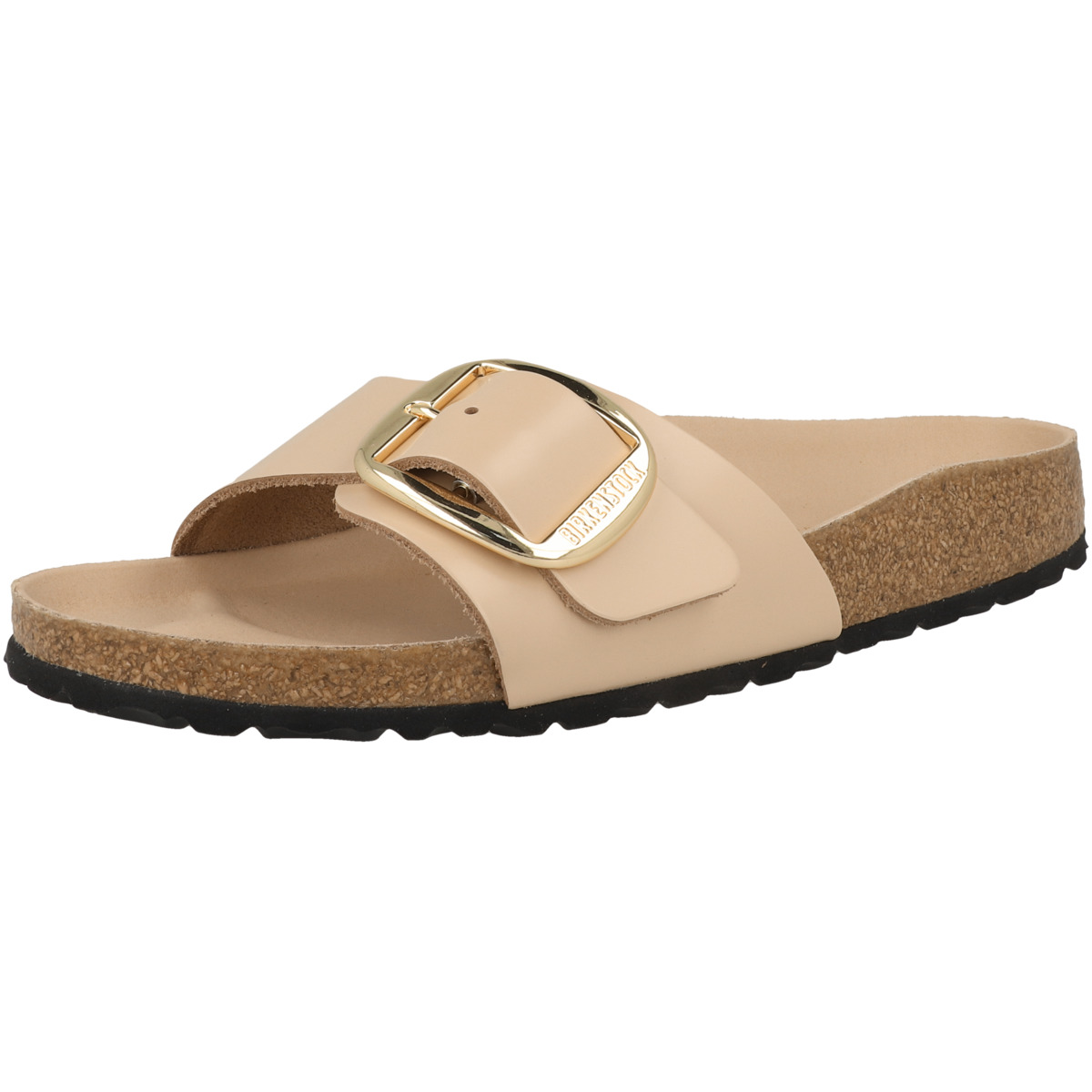 Birkenstock Madrid Big Buckle Naturleder Lack Sandale schmal beige