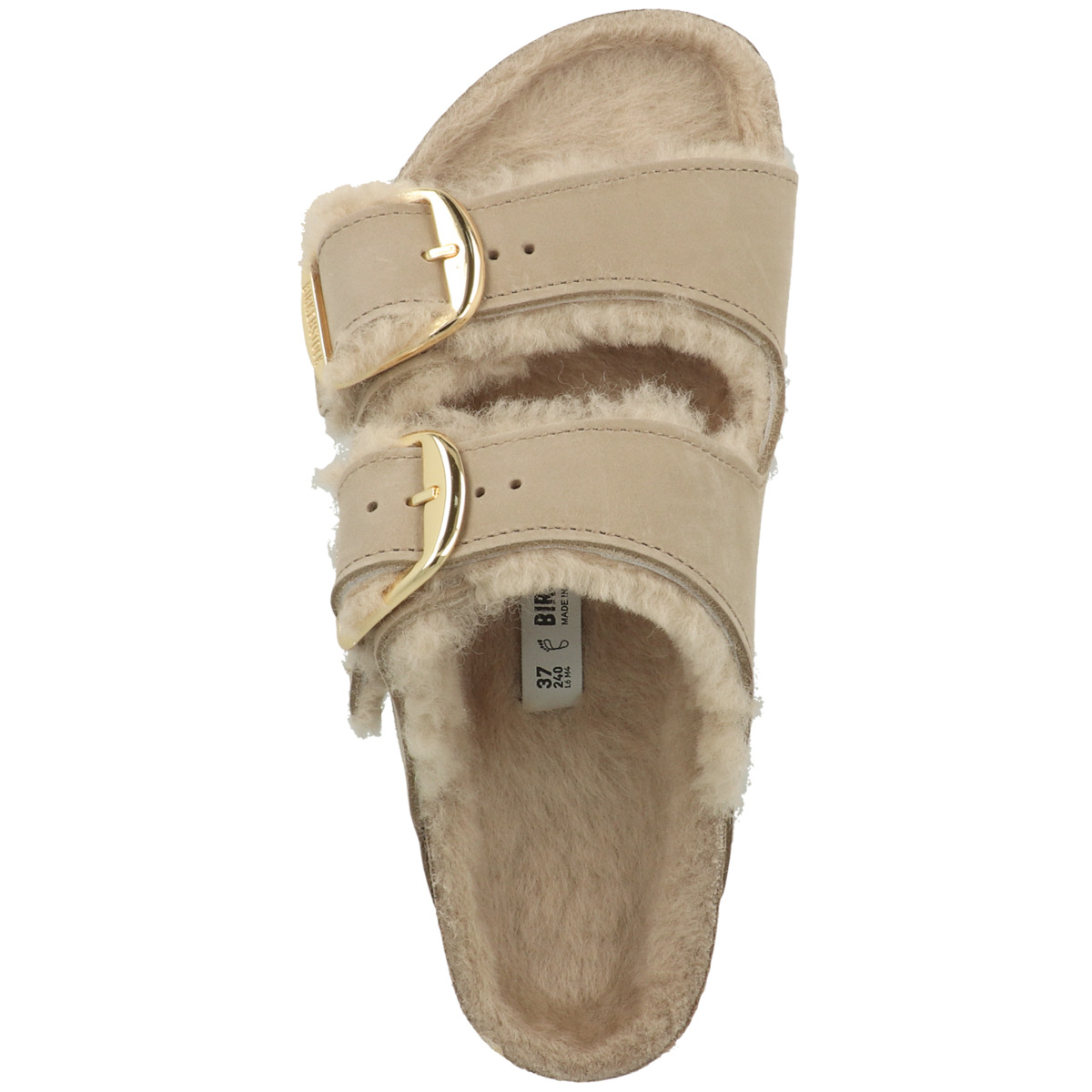 Birkenstock Arizona Big Buckle Lammfell geöltes Nubukleder Sandale normal dunkelbraun