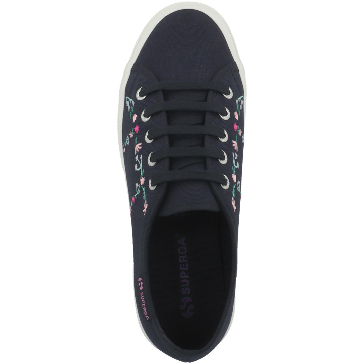 Superga 2750 Little Flower Embroidery Women Sneaker blau