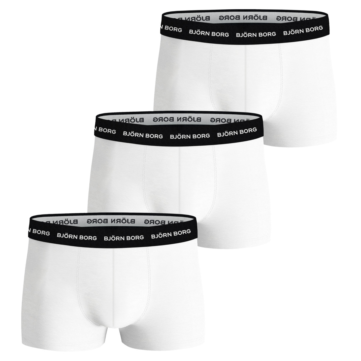 Björn Borg Cotton Stretch Trunk 3er Pack Boxershorts weiss