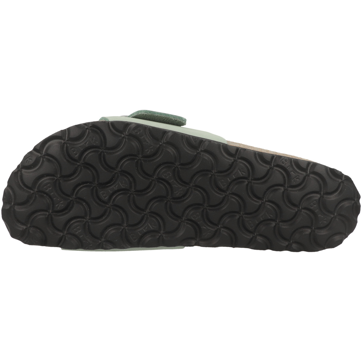 Birkenstock Madrid Big Buckle Nubukleder Sandale schmal hellgrau