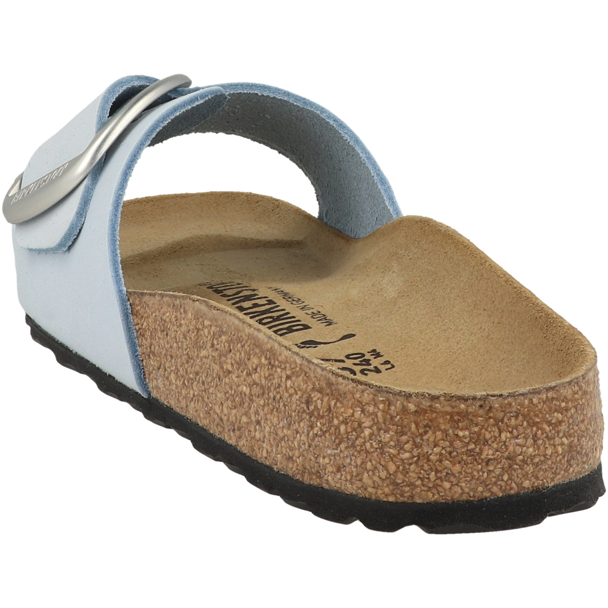 Birkenstock Madrid Big Buckle Nubukleder Sandale schmal hellblau