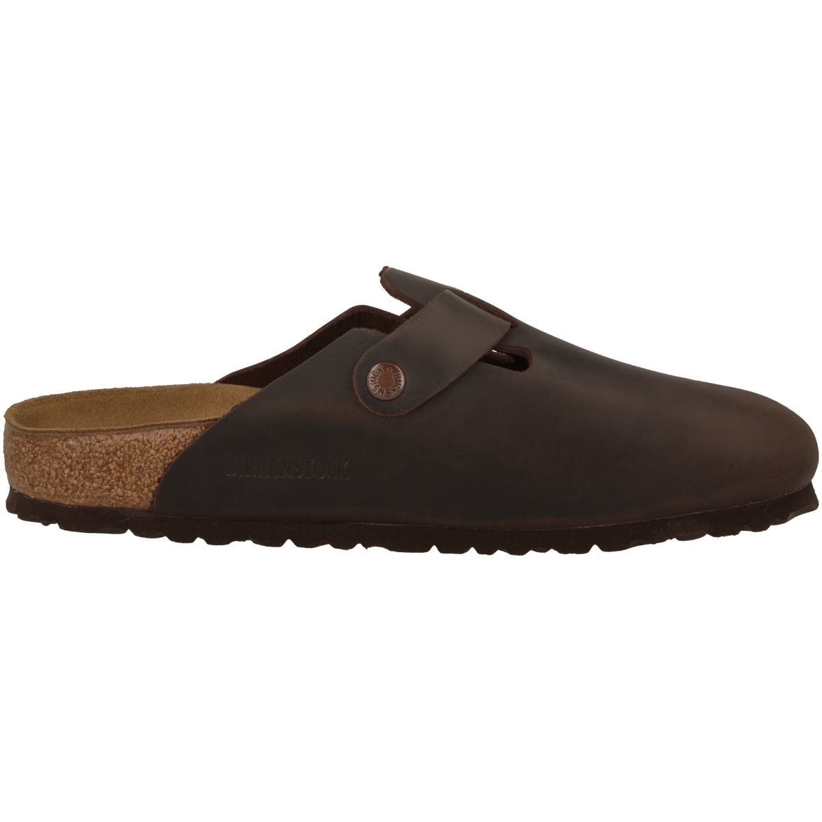 Birkenstock Boston Geöltes Nubukleder Clogs schmal dunkelbraun